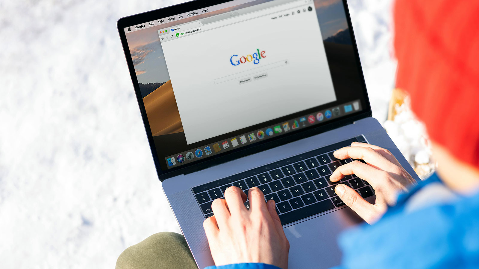 Website analytics and performance metrics displayed on a laptop