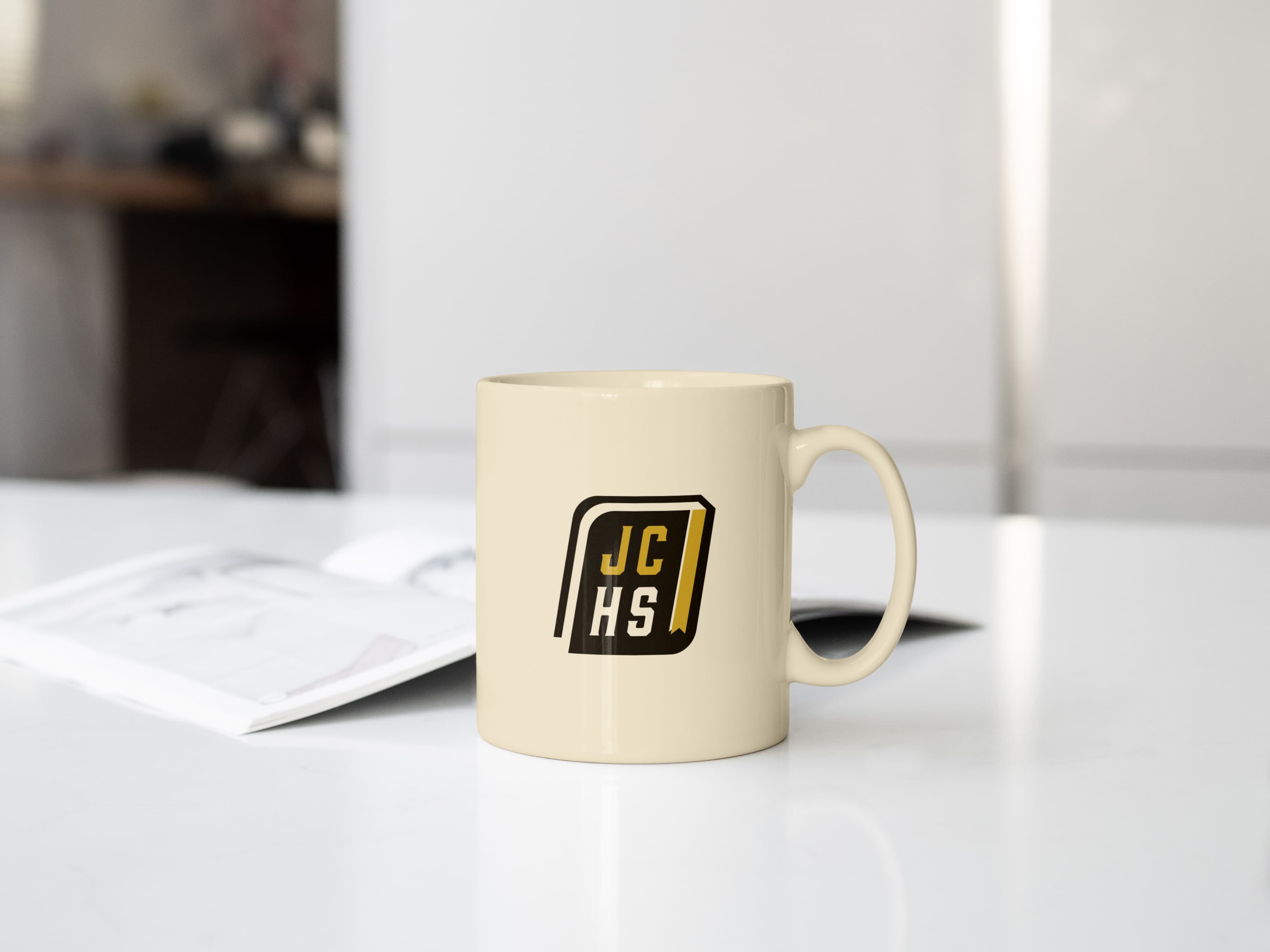 Jackson County Historical Society branding concept shown on a mug mockup