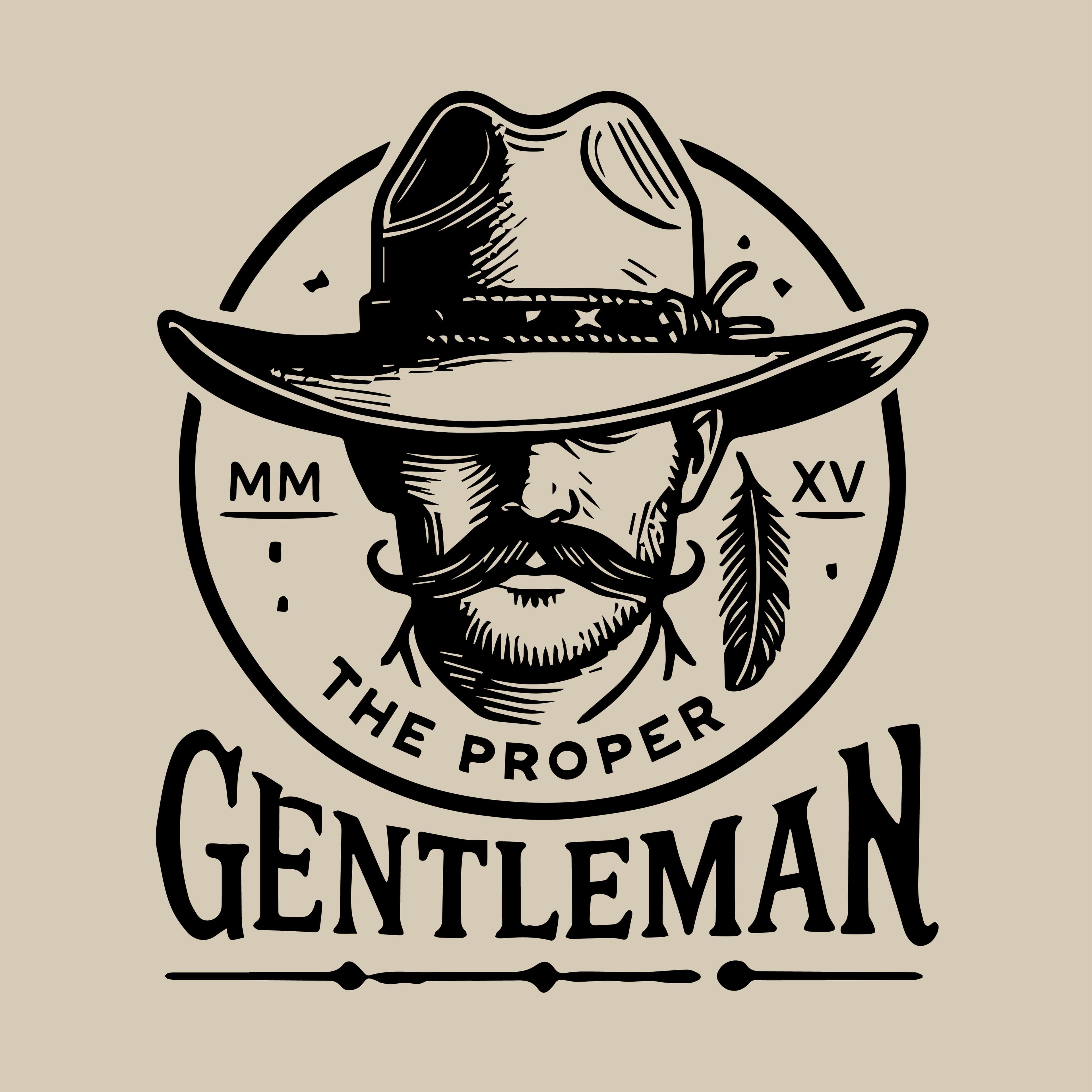 The Proper Gentleman apparel graphic proof and logo application