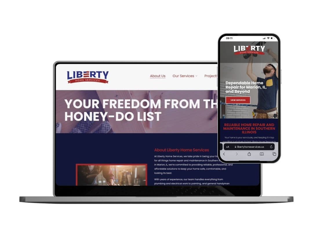 Liberty Home Services website design mockup for the handyman and home repair company