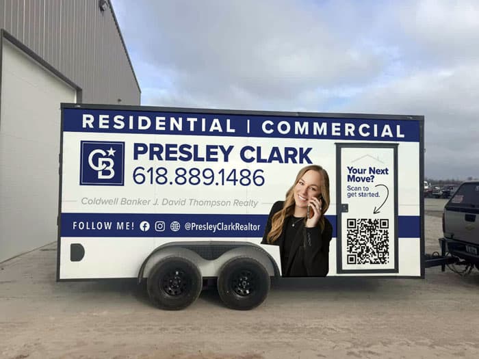 Realtor trailer wrap marketing design project