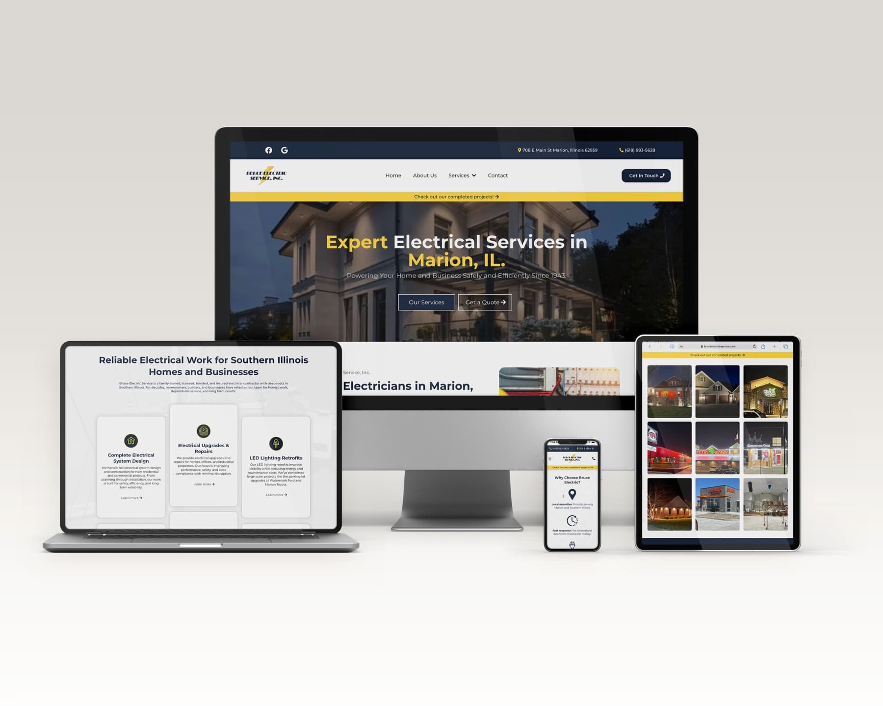 Bruce Electric Service website on devices