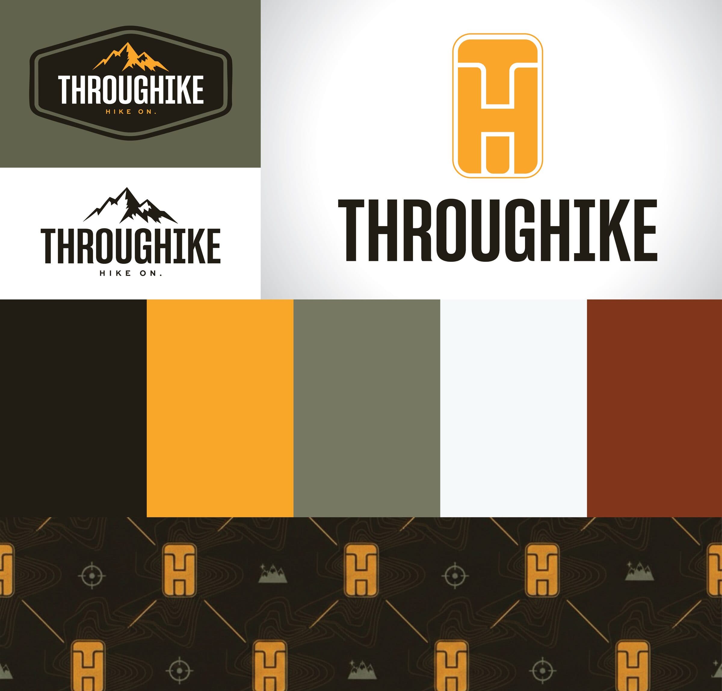 Throughike logo lockups, colors, and pattern illustrating photography, film & motion for Southern Illinois