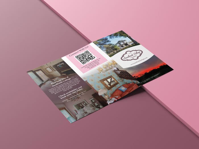 Vacation rental brochure design project for Sandbank Cottage