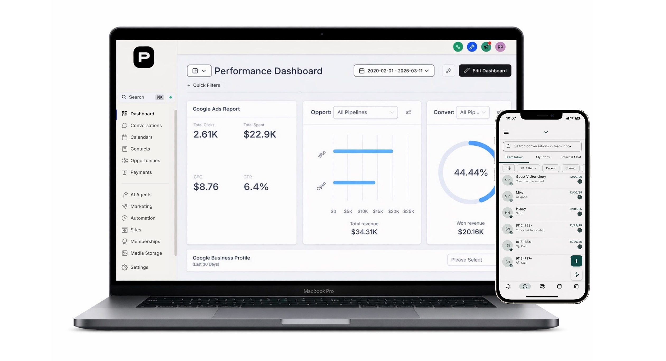 Pace platform mockup