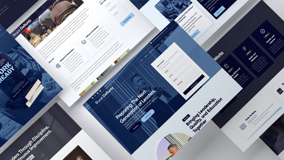 Website mockup showing strategic differentiation in a live client context