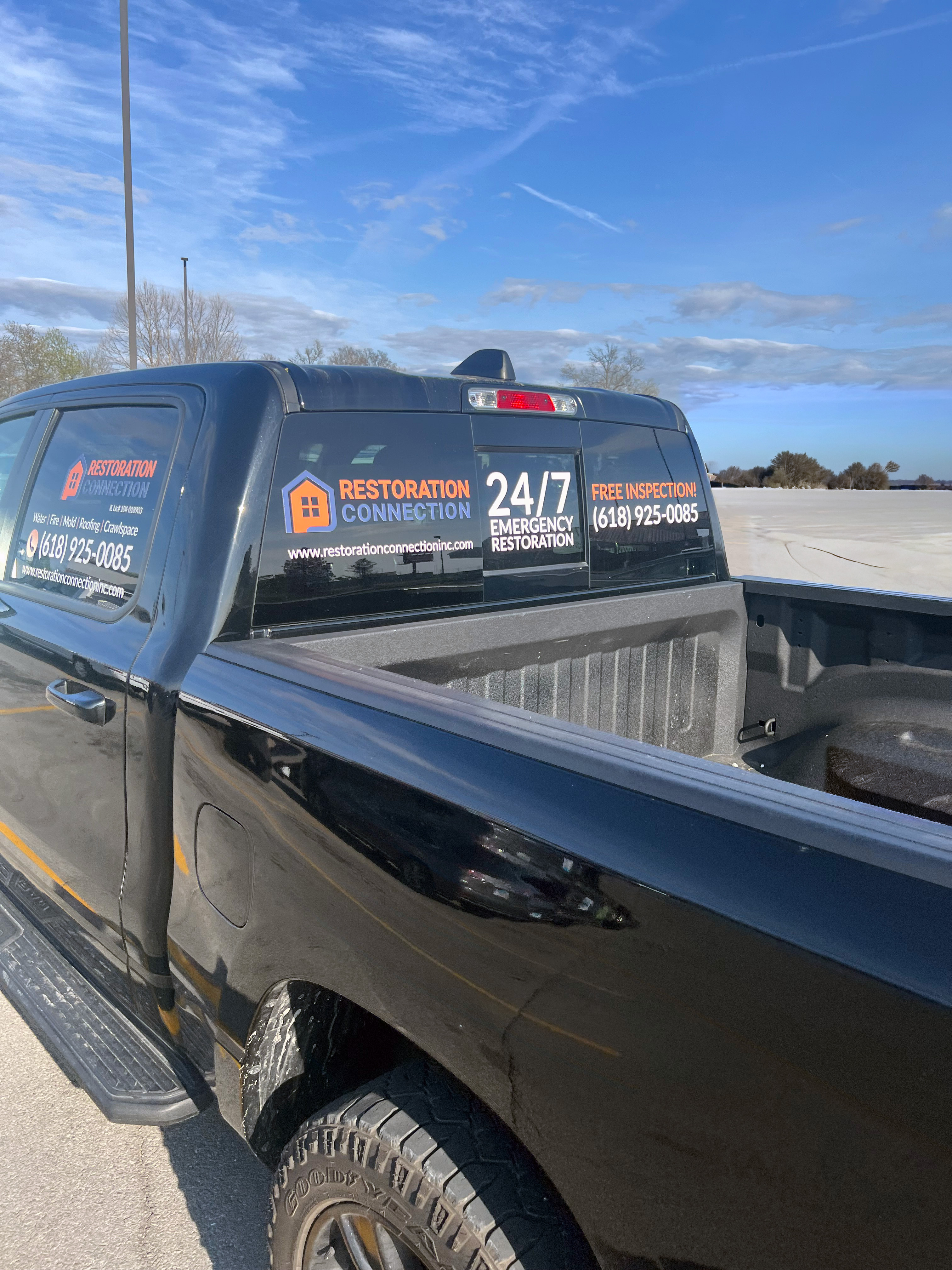 Restoration company truck decals and vehicle graphics design